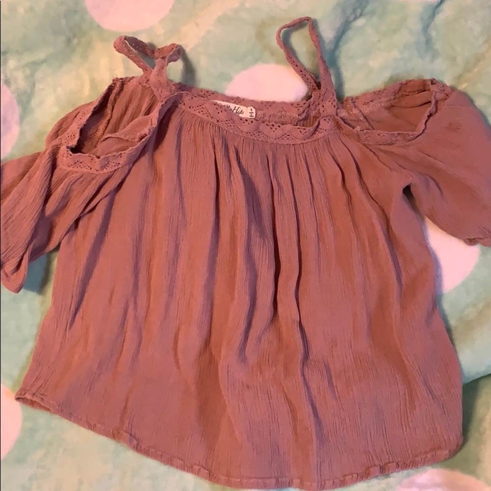 Mauve/ light purpleish off the shoulder crop top